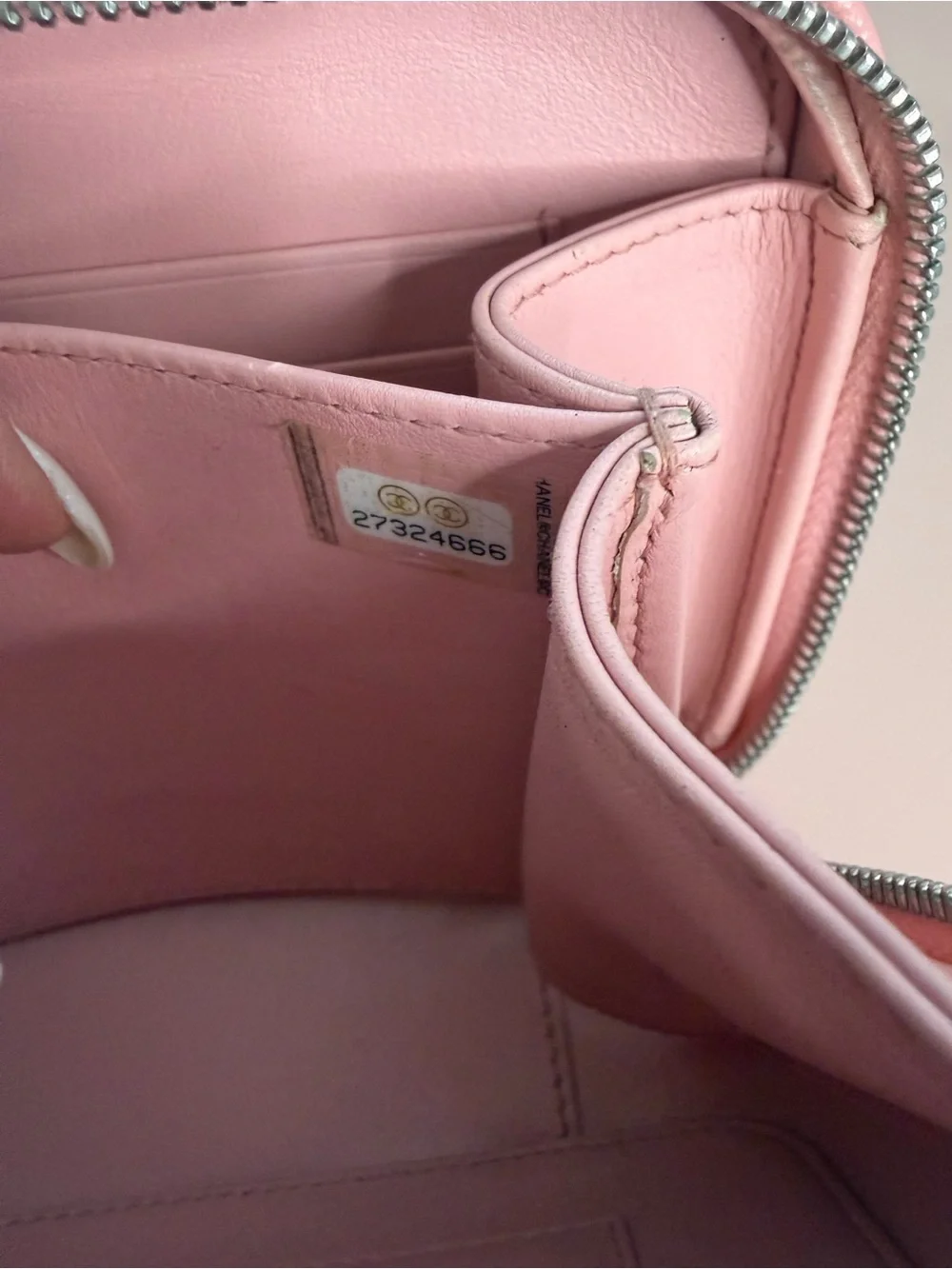 Chanel Pink Caviar Leather Striped La Pausa Camera Bag Case Crossbody Black Card